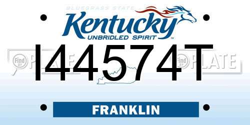 I44574T Kentucky License Plate