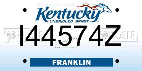 I44574Z Kentucky License Plate