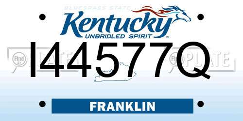 I44577Q Kentucky License Plate