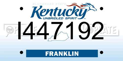 I447192 Kentucky License Plate