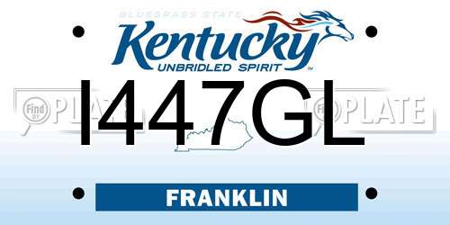 I447GL Kentucky License Plate