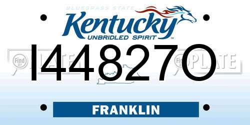 I44827O Kentucky License Plate