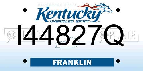I44827Q Kentucky License Plate
