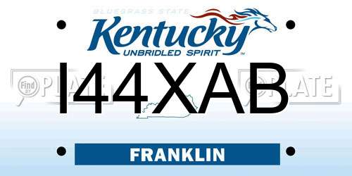 I44XAB Kentucky License Plate