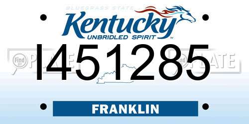 I451285 Kentucky License Plate
