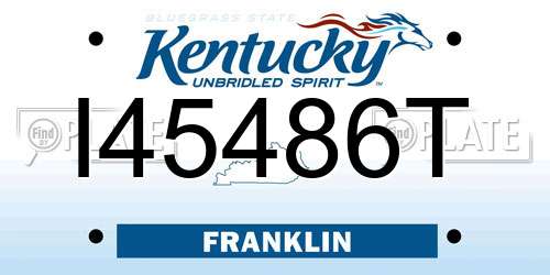 I45486T Kentucky License Plate