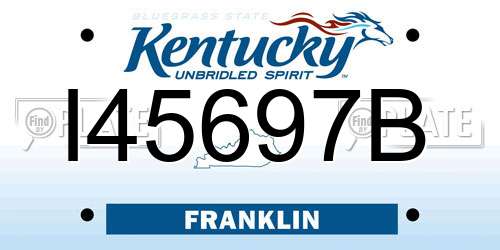 I45697B Kentucky License Plate