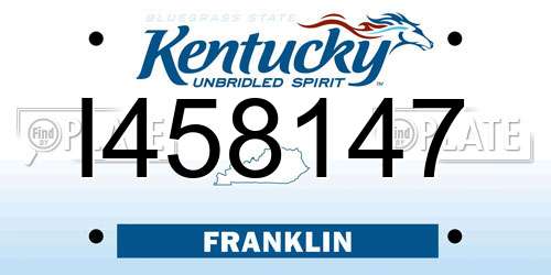 I458147 Kentucky License Plate