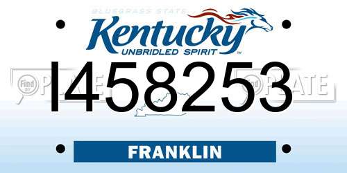I458253 Kentucky License Plate