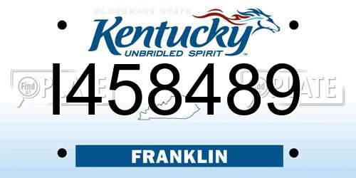 I458489 Kentucky License Plate
