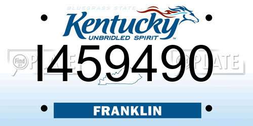 I459490 Kentucky License Plate