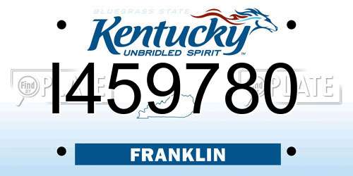 I459780 Kentucky License Plate