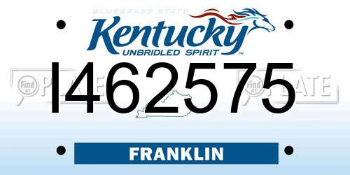 I462575 Kentucky License Plate