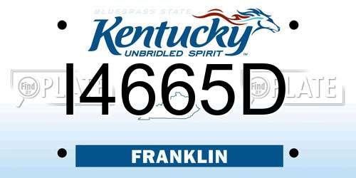 I4665D Kentucky License Plate