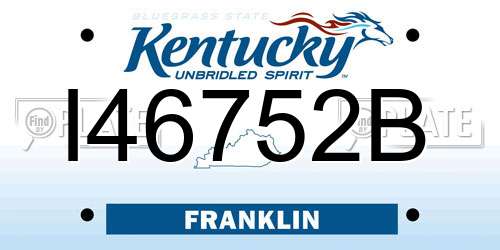 I46752B Kentucky License Plate