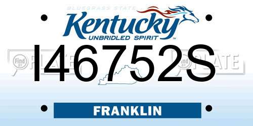 I46752S Kentucky License Plate