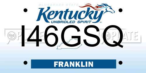 I46GSQ Kentucky License Plate