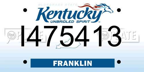 I475413 Kentucky License Plate