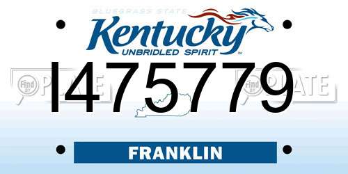 I475779 Kentucky License Plate