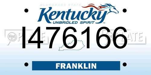 I476166 Kentucky License Plate
