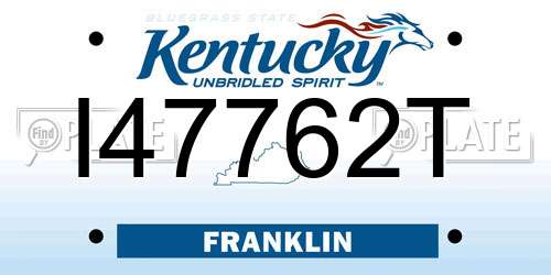 I47762T Kentucky License Plate