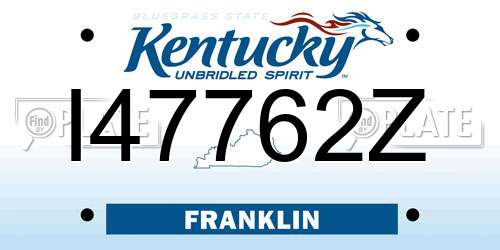 I47762Z Kentucky License Plate