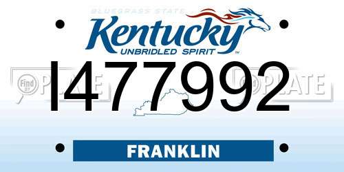 I477992 Kentucky License Plate
