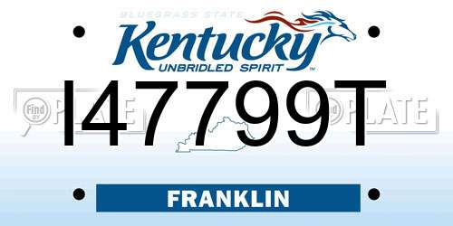 I47799T Kentucky License Plate