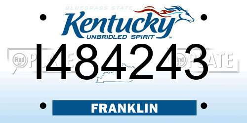 I484243 Kentucky License Plate