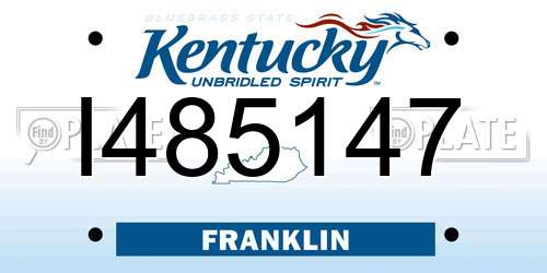 I485147 Kentucky License Plate