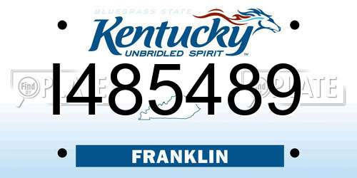 I485489 Kentucky License Plate