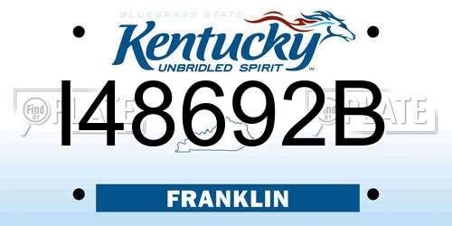 I48692B Kentucky License Plate