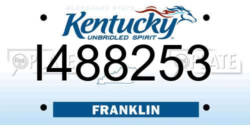 I488253 Kentucky License Plate
