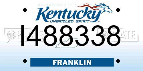 I488338 Kentucky License Plate