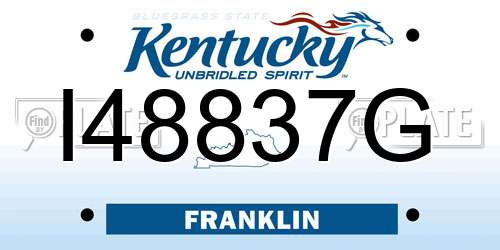 I48837G Kentucky License Plate