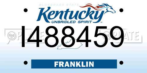 I488459 Kentucky License Plate