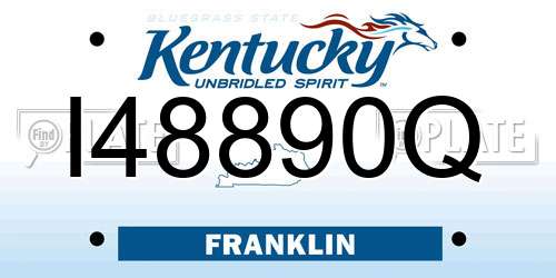 I48890Q Kentucky License Plate