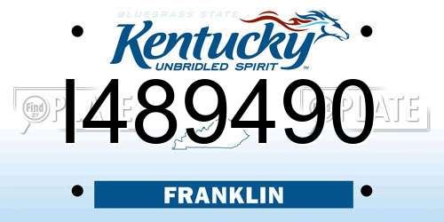 I489490 Kentucky License Plate