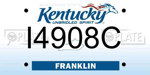 I4908C Kentucky License Plate
