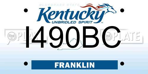 I490BC Kentucky License Plate