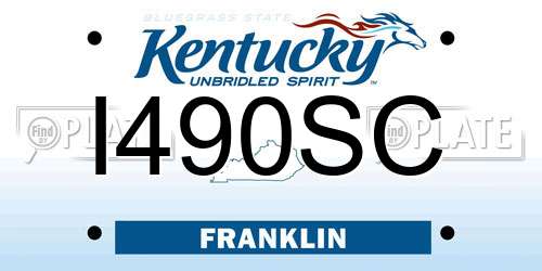 I490SC Kentucky License Plate