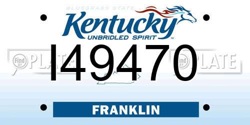 I49470 Kentucky License Plate