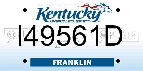 I49561D Kentucky License Plate