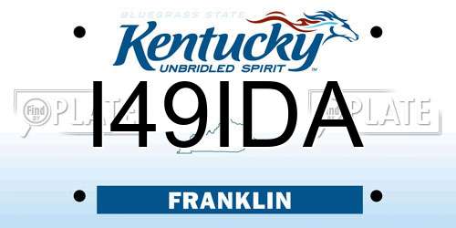 I49IDA Kentucky License Plate