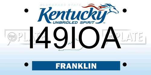 I49IOA Kentucky License Plate