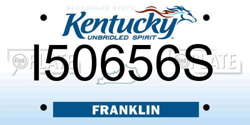 I50656S Kentucky License Plate