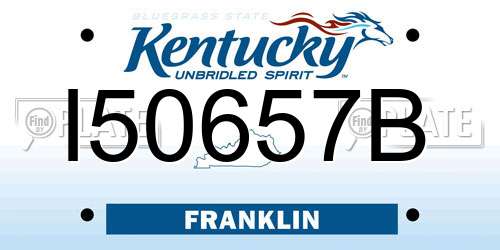 I50657B Kentucky License Plate