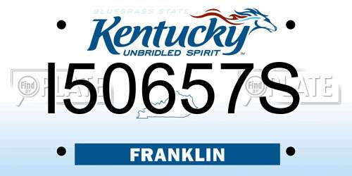 I50657S Kentucky License Plate