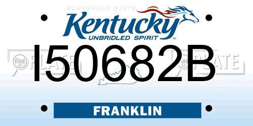 I50682B Kentucky License Plate