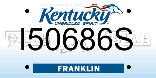 I50686S Kentucky License Plate